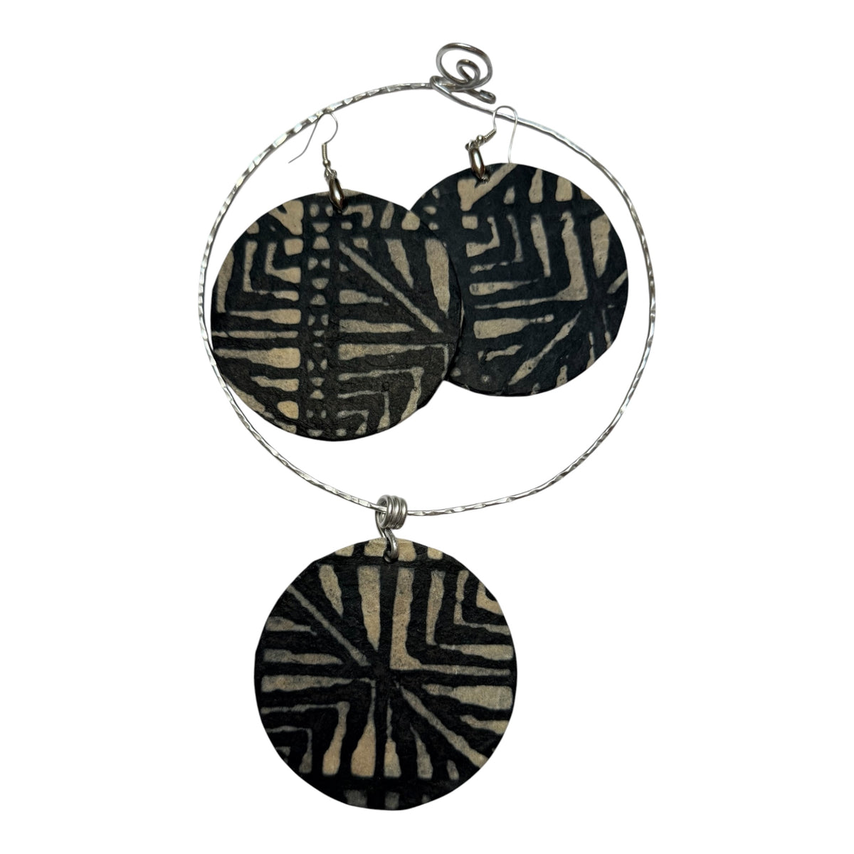 Designer Kit:  Designer Paper Pin&Earring Set (Black/Beige)