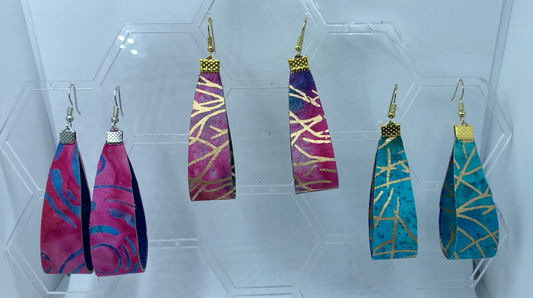 Small Designer Earring Kit: Leather, Fabric, Templates
