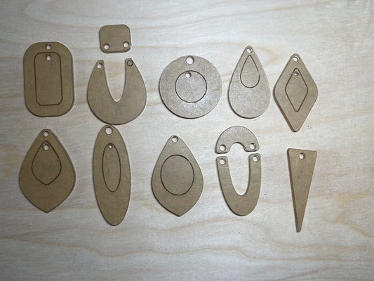 Acrylic Shape Templates -Hoops-for Earrings