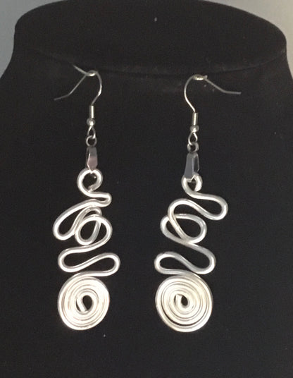 Curvy Spiral Aluminum Earrings
