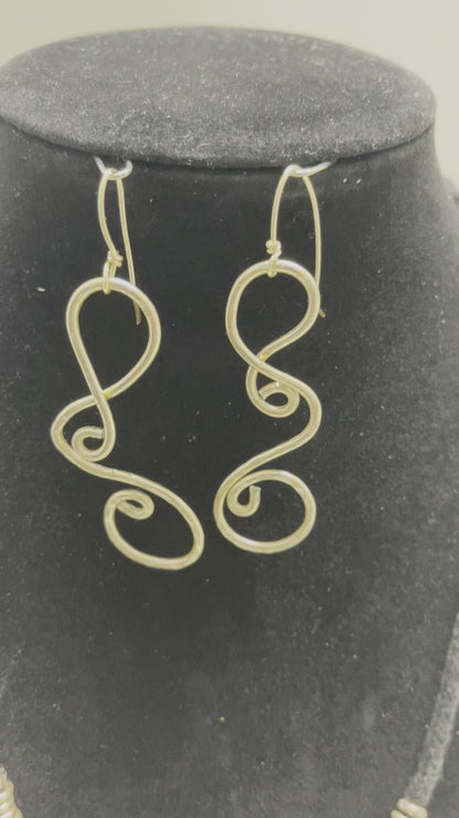 Curvy Spiral Aluminum Necklace & Earrings