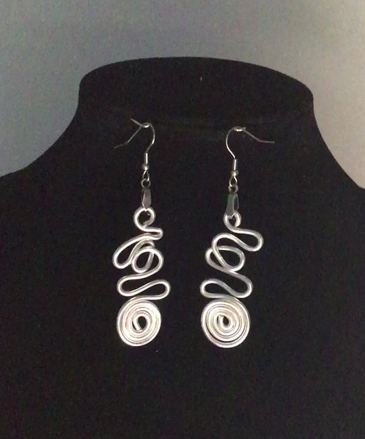 Curvy Spiral Aluminum Earrings