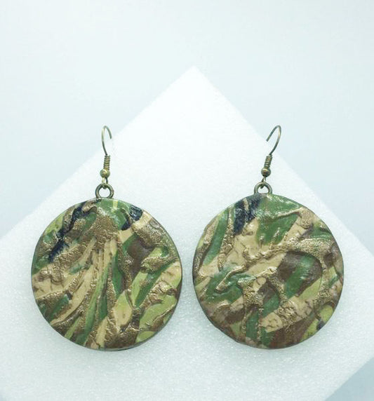 Small camouflage earrings