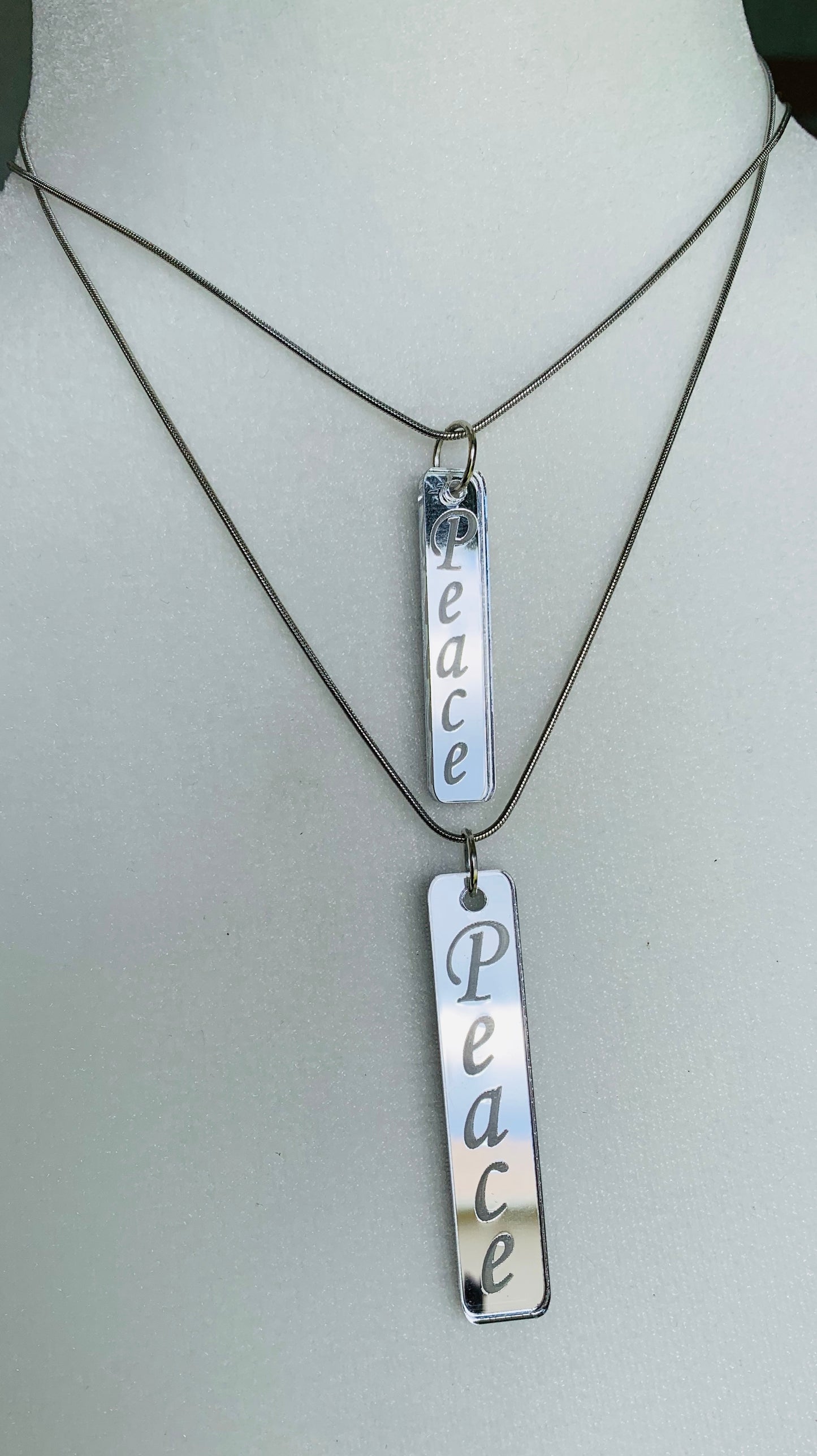 Mirror Engraved word Necklace