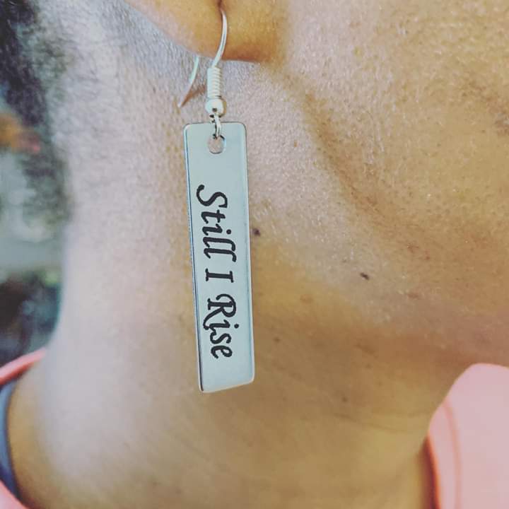 Power of Words: "Still I Rise" Stainless steel word earrings