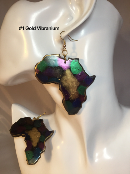 Africa Continent Black Panther Inspired Earrings