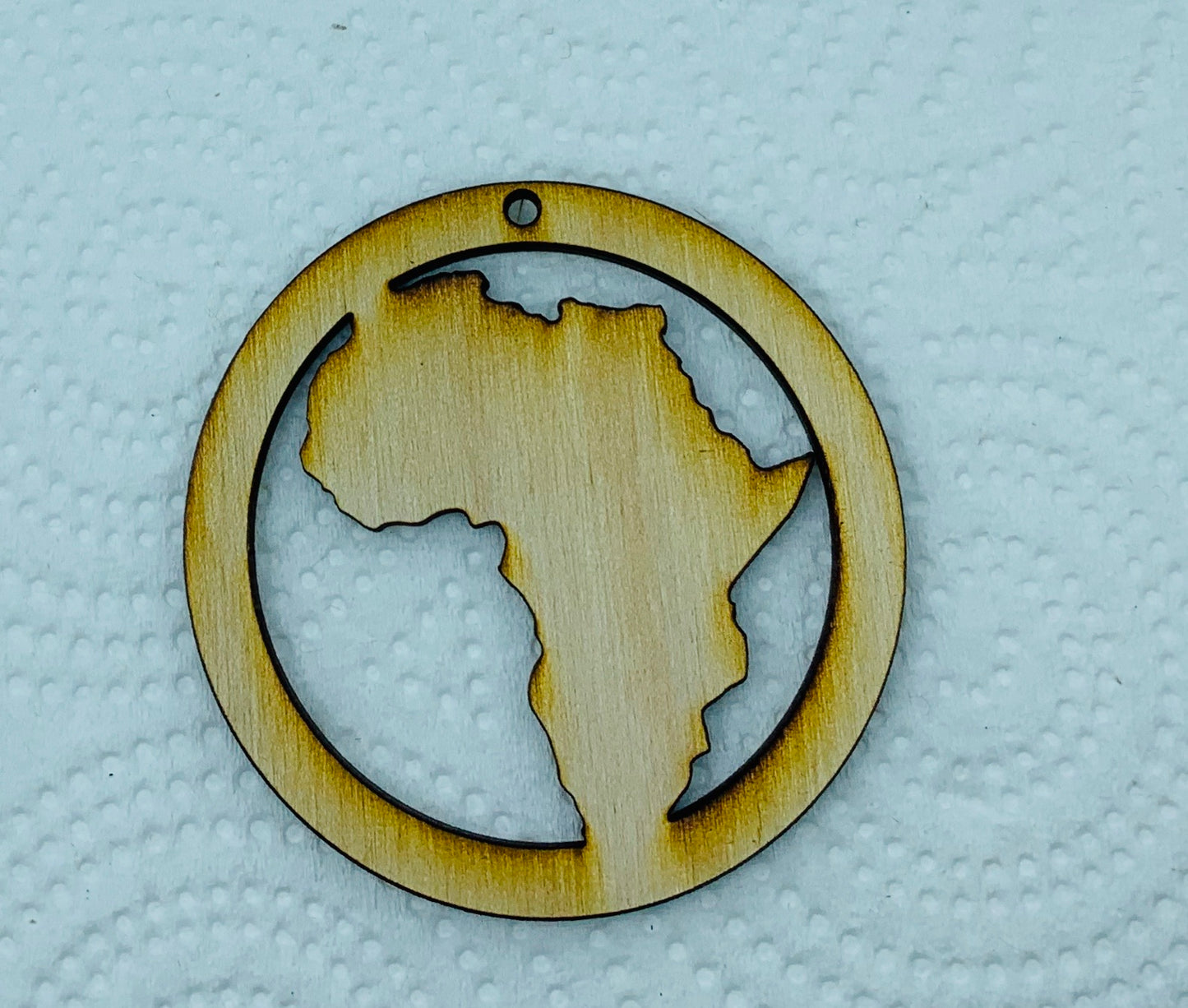 Wood earring blank laser cut shapes-Africa Circle