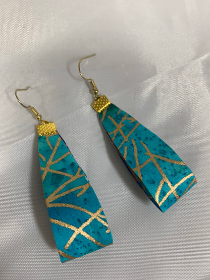 Teardrop hoop earrings-Teal