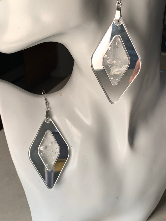 Acrylic Diamond shaped earrings