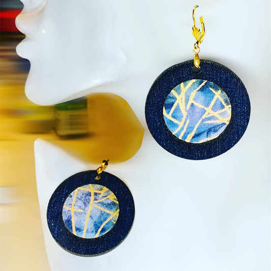 Denim and Fabric Earrings