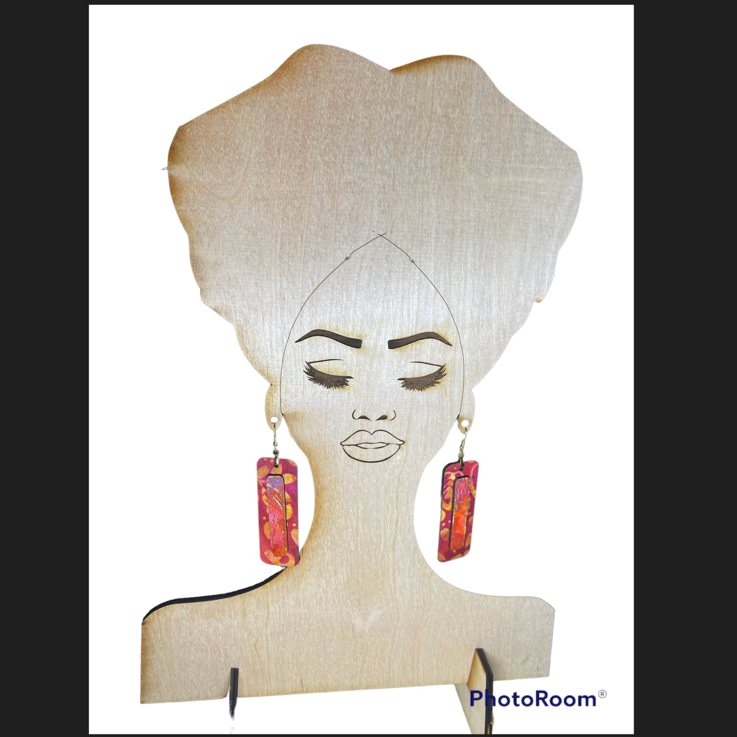 Wooden Earring Display Stand-Lady Face