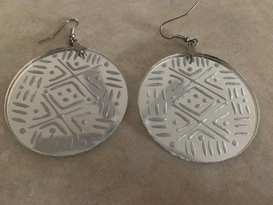 Mirror  Mudcloth Earrings