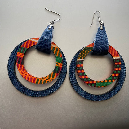 Kente Denim Earrings