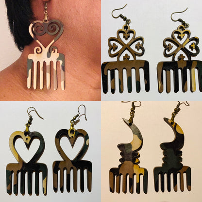 SVG Digital File-Adinkra symbol/comb earrings-10