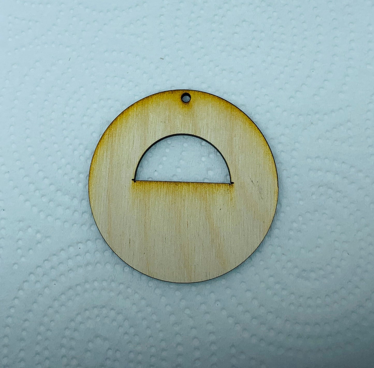 Wood earring blank laser cut shapes-Half circle hoop