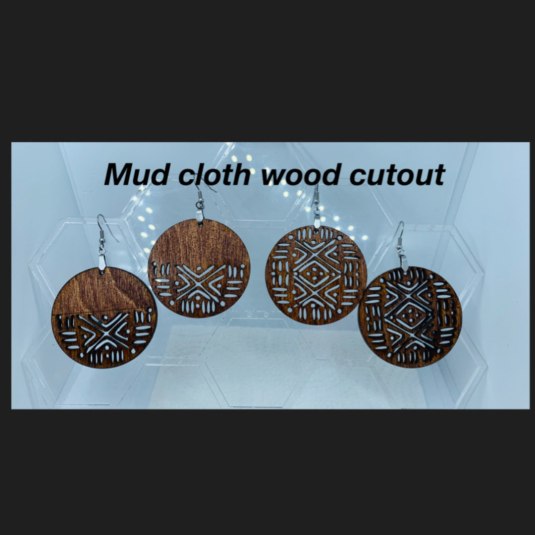 Wood Mudcloth Earrings from Instagram