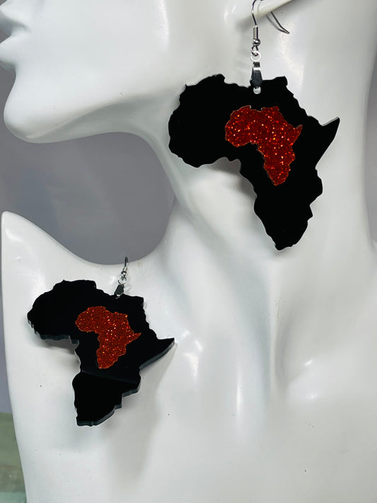 Africa Black/Red Earrings