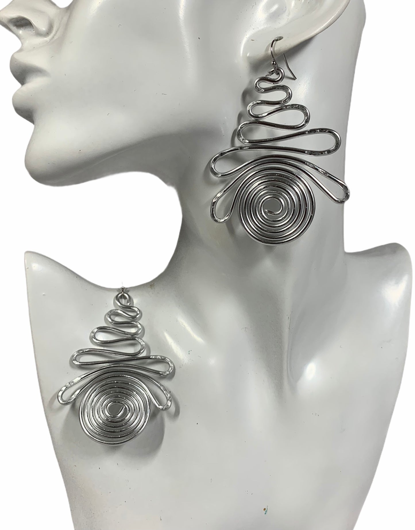 Silvertone Aluminum Wire Earrings