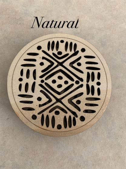 Coasters Set- wood Cut Mudcloth